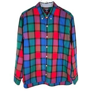 Bonobos Slim Fit Men's Colorful Check Plaid Shirt XL Long Sleeve Button Front